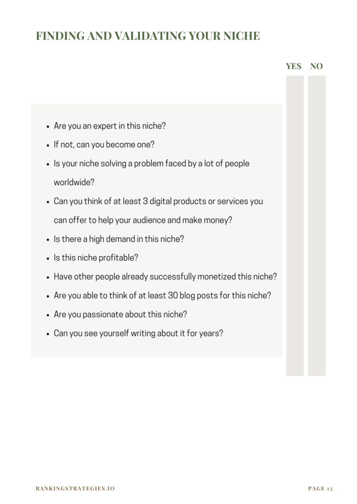 Finding Your Ideal Niche