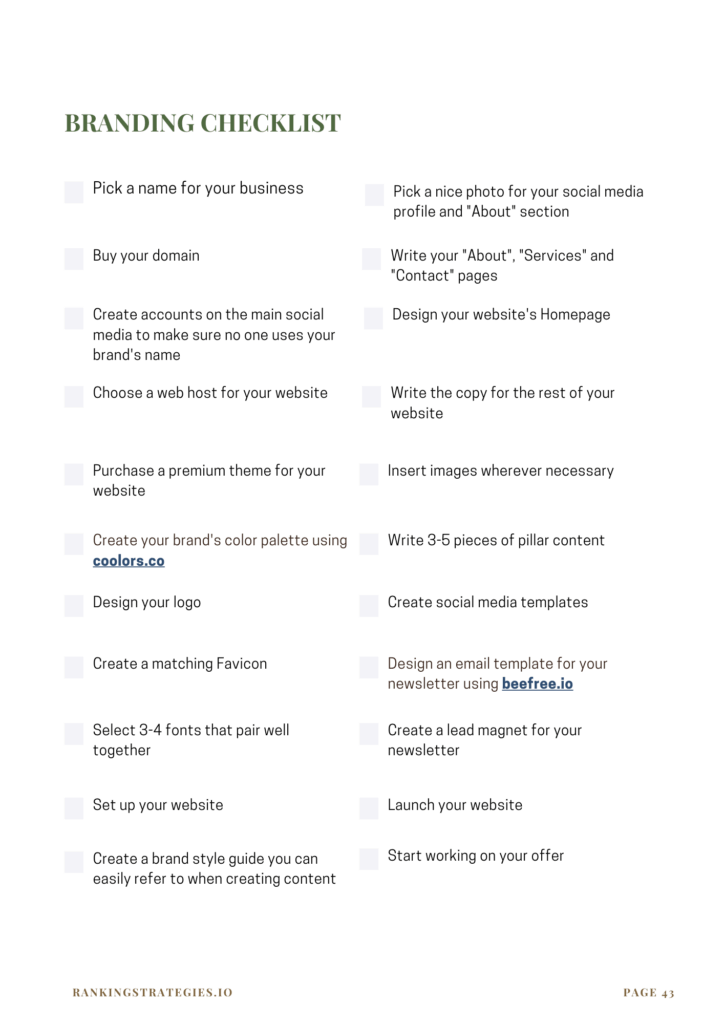 Branding Checklist